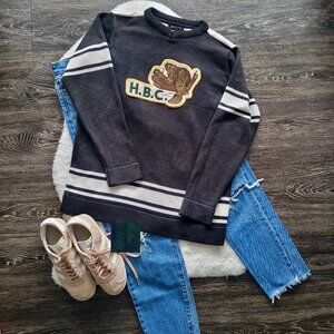 HBC | Retro H.B.C. "1670" Knit Hockey Jersey Sweater in Charcoal Grey